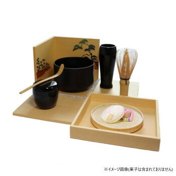 茶道具 お点前セット 喫茶箱 白木地(ナチュラル)・松 【メーカー直送：代金引換不可：同梱不可】【北海道・沖縄・離島は配達不可】
