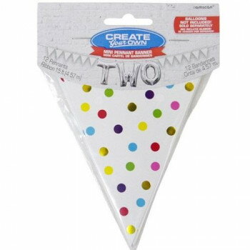 ミニペナントバナー H13×W10cm 12枚付 マルチドット(ホットスタンプ) 120313【メーカー直送：代金引換不可：同梱不可】【北海道・沖縄・離島は配達不可】