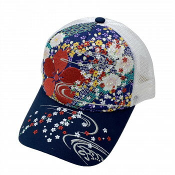 大西賢製販 Ripple 刺繍メッシュキャップ 流水桜 グレー H26-SM15【メーカー直送：代金引換不可：同梱不可】【北海道・沖縄・離島は配達不可】