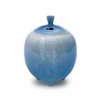 日本香堂 香炉 銀彩ブルー(小) 九谷焼 79351【メーカー直送：代金引換不可：同梱不可】【北海道・沖縄..