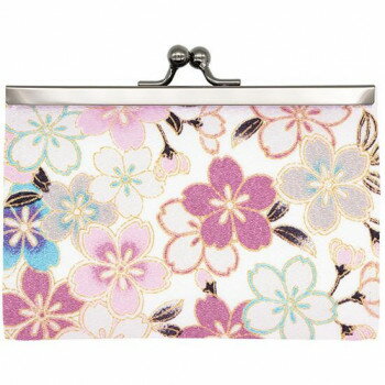 大西賢製販 Ripple がま口ジャバラカードケース (9枚収納) 桜づくし 白 GMG23-TM003【メーカー直送：代金引換不可：同梱不可】【北海道・沖縄・離島は配達不可】