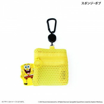 スポンジ・ボブ メッシュポーチ(リール付き) スポンジ・ボブ 黄色 9×8cm【メーカー直送：代金引換不可：同梱不可】【北海道・沖縄・離島は配達不可】