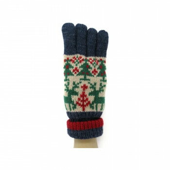 幼児用手袋(トドラー) 鹿柄 5指 ネイ