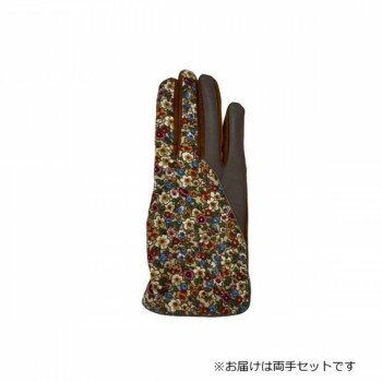 婦人用手袋 羊革コンビ手袋 22cm チャ(2) 001315021【メーカー直送：代金引換不可：同梱不可】【北海道・沖縄・離島は配達不可】
