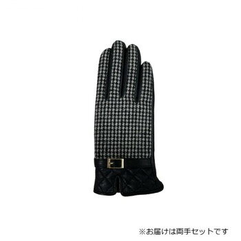 婦人用手袋 羊革コンビ手袋 22cm クロ(6) 001317021【メーカー直送：代金引換不可：同梱不可】【北海道・沖縄・離島は配達不可】
