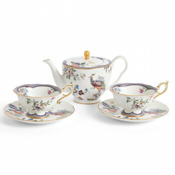 (B) Wedgwood　ウェッジウッド 　ワンダーラスト フォーチュン ティーポット＆CSペア　1069360【メーカー直送：代金引換不可：同梱不可】【北海道・沖縄・離島は配達不可】