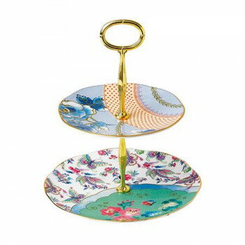 (B) Wedgwood　ウェッジウッド 　バタフライ ブルーム 2ダンケーキスタンド　5C107805126【メーカー直送：代金引換不可：同梱不可】【北海道・沖縄・離島は配達不可】