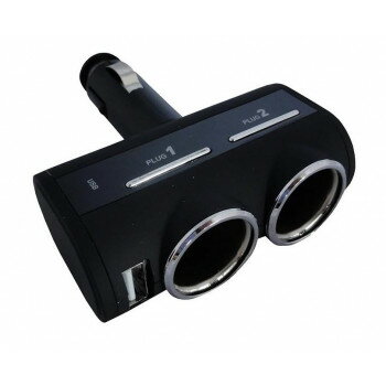 樂天商城 - スイッチ付き ダイレクト2連ソケット USB BK DL-76【メーカー直送：代金引換不可：同梱不可】【北海道・沖縄・離島は配達不可】