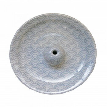 薫寿堂 美濃焼 香立付香皿 青海波(せいがいは) 3150【メーカー直送：代金引換不可：同梱不可】【北海道・沖縄・離島は配達不可】