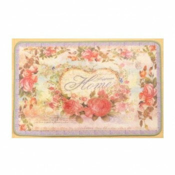 ローズ柄玄関マット　DLI-710C　【メーカー直送：代金引換不可：同梱不可】【北海道・沖縄・離島は配達不可】