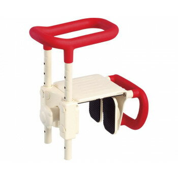 安寿 高さ調節付浴槽手すり UST-165W 536-610 レッド 241694 S0432【メーカー直送：代金引換不可：同梱不可】【北海道・沖縄・離島は配達不可】