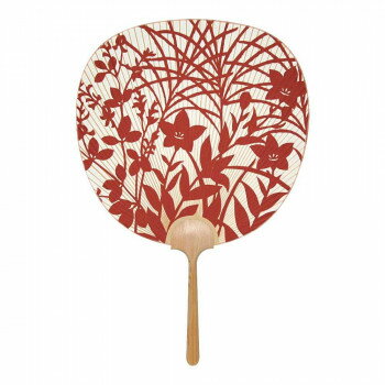 日本製(MADE IN JAPAN) うちわ すず風 (赤) 片面透かし 1155【メーカー直送：代金引換不可：同梱不可】【北海道・沖縄・離島は配達不可】