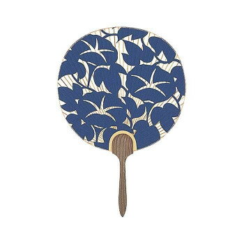 日本製(MADE IN JAPAN) うちわ 千代女 (青) 片面透かし 2103【メーカー直送：代金引換不可：同梱不可】【北海道・沖縄・離島は配達不可】