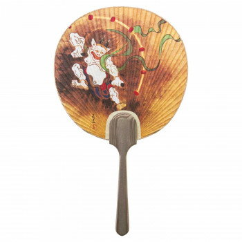 日本製(MADE IN JAPAN) うちわ 風神雷神(小) 雷神 2343【メーカー直送：代金引換不可：同梱不可】【北海道・沖縄・離島は配達不可】