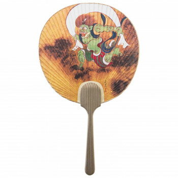 日本製(MADE IN JAPAN) うちわ 風神雷神(小) 風神 2344【メーカー直送：代金引換不可：同梱不可】【北海道・沖縄・離島は配達不可】