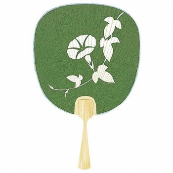日本製(MADE IN JAPAN) うちわ 朝つゆ (緑) 片面透かし 2813【メーカー直送：代金引換不可：同梱不可】【北海道・沖縄・離島は配達不可】