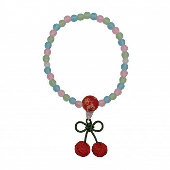 子供念珠 Pツヤ消しミックス ちりめんラップ入 赤 7478009600012【メーカー直送：代金引換不可：同梱不可】【北海道・沖縄・離島は配達不可】