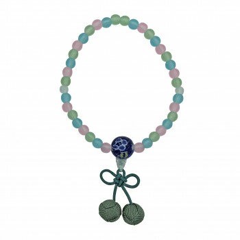 子供念珠 Pツヤ消しミックス ちりめんラップ入 青 7478009700012【メーカー直送：代金引換不可：同梱不可】【北海道・沖縄・離島は配達不可】