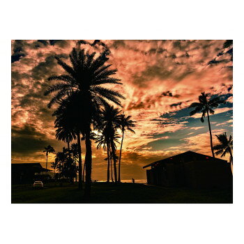 ガラスアートピクチャー HALEIWA BEACH HOUSE DE010313【メーカー直送：代金引換不可：同梱不可】【北海道・沖縄・離島は配達不可】