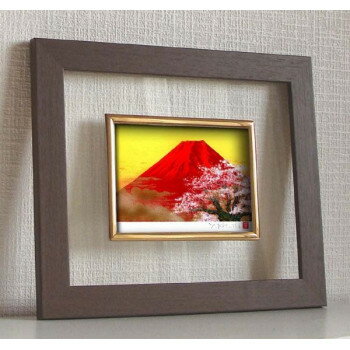 吉岡浩太郎 グラス額 赤富士桜 214047【メーカー直送：代金引換不可：同梱不可】【北海道・沖縄・離島は配達不可】