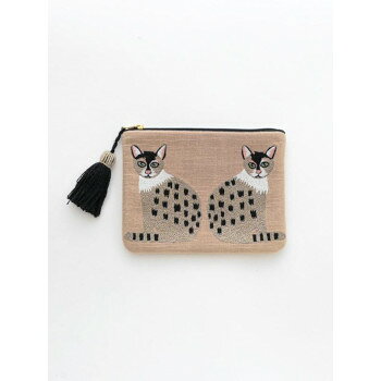 東京かんかん ツインキャット刺繍ポーチ M26-1957BE【メーカー直送：代金引換不可：同梱不可】【北海道・沖縄・離島は配達不可】