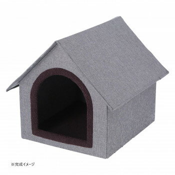 不二貿易 （C/D:53717） ペットハウス 三角屋根 Lサイズ GY【メーカー直送：代金引換不可：同梱不可】【北海道・沖縄・離島は配達不可】