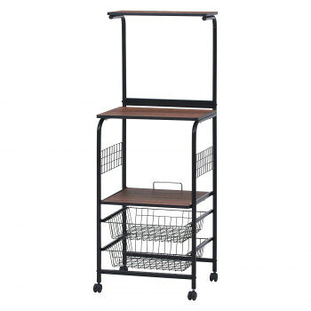 不二貿易 C/D:14637 レンジワゴン FBC-03-1 BK/BR 14637【メーカー直送：代金引換不可：同梱不可】【北海道・沖縄・離島は配達不可】