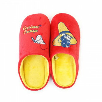 おさるのジョージ ルームシューズ レッド RD CG152【メーカー直送：代金引換不可：同梱不可】【北海道・沖縄・離島は配達不可】(3.0)