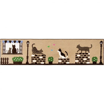※パッケージ、デザイン等は予告なく変更される場合があります。※画像はイメージです。商品タイトルと一致しない場合があります。可愛いネコちゃんモチーフのインテリアマットです。特殊滑り止め加工でズレにくいです。耐久性があり洗濯にも強いTPR素材を使用しています。サイズ約45×180cm個装サイズ：41×48×64cm重量個装重量：295g素材・材質ポリエステル100%仕様製法:タフト生産国中国広告文責:株式会社ホームセンターセブンTEL:0978-33-2811※パッケージ、デザイン等は予告なく変更される場合があります。※画像はイメージです。商品タイトルと一致しない場合があります。fk094igrjs