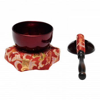 飛鳥りんセット りん2.0寸/りん棒4.0寸 六角布団2.5寸エンジ/茜 59g325D6m8095【メーカー直送：代金引換不可：同梱不可】【北海道・沖縄・離島は配達不可】