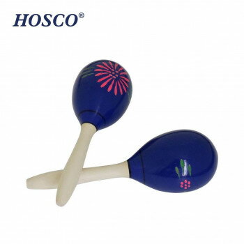 HOSCO(ホスコ) パーカッション ウッドマラカス 卵型8.5×27cm ブルー HP-MR-O/BL【メーカー直送：代金引換不可：同梱不可】【北海道・沖縄・離島は配達不可】