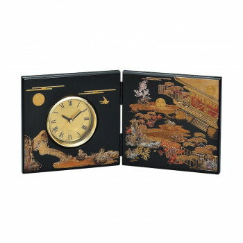まえじゅう漆器 初音 屏風時計(中) 7W-223【メーカー直送：代金引換不可：同梱不可】【北海道・沖縄・離島は配達不可】