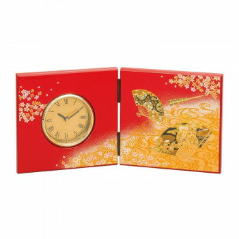 まえじゅう漆器 京雅 屏風時計 7W-285【メーカー直送：代金引換不可：同梱不可】【北海道・沖縄・離島は配達不可】