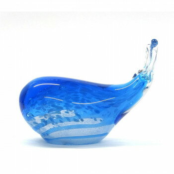 グラスア ート ペーパーウェイト ホエール ブルー IN010641【メーカー直送：代金引換不可：同梱不可】【北海道・沖縄・離島は配達不可】