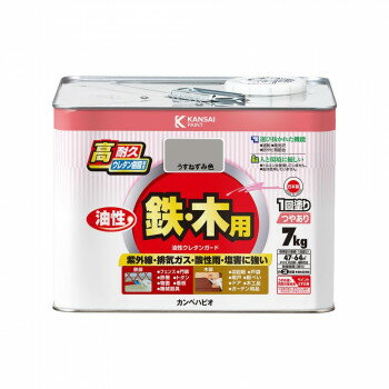 カンペハピオ ペンキ 塗料 油性ウレタンガード うすねずみ色 7K【メーカー直送：代金引換不可：同梱不可】【北海道・沖縄・離島は配達不可】