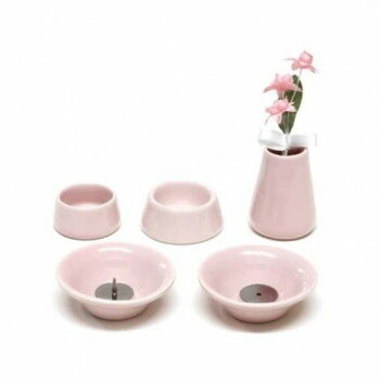 ペット仏具 仏具8点セット 陶器 ピンク 060019【メーカー直送：代金引換不可：同梱不可】【北海道・沖縄・離島は配達不可】