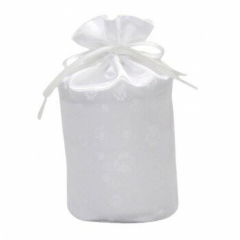 ペット供養 骨壺袋(足跡柄) ホワイト 3寸 12入 060566【メーカー直送：代金引換不可：同梱不可】【北海道・沖縄・離島は配達不可】