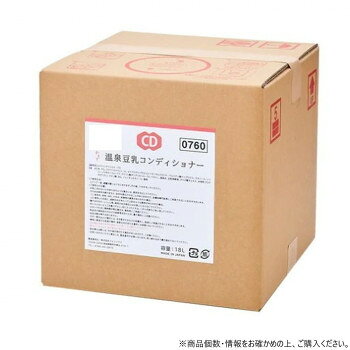 ※パッケージ、デザイン等は予告なく変更される場合があります。※画像はイメージです。商品タイトルと一致しない場合があります。髪1本1本をなめらかな指通りにしながら、しっとりとまとまりのある髪に導きます。※沖縄及び離島は別途運賃がかかります。※一部配送ができない地域や配送曜日が限定されている地域がございますので、予めご了承ください。※詰め替える際、容器から中の液があふれ出ないようご注意ください。※詰替え用コックは付属しません。※専用容器は付属しません。使用上の注意※お肌に合わないとき即ち次のような場合には、使用を中止してください。※そのまま使用を続けますと、症状を悪化させることがありますので、皮膚科専門医等にご相談されることをおすすめします。1.使用中、赤味、はれ、かゆみ、刺激等の異常があらわれた場合。2.使用したお肌に、直射日光があたって上記のような異常があらわれた場合。※傷やはれもの、しっしん等、異常のある部位にはお使いにならないでください。※目に入らないようにご注意ください。目に入った場合には、こすらずに直ちに洗い流してください。※すすいでも目に異物感が残る場合には、眼科医にご相談ください。※乳幼児や認知症の方などの誤飲等を防ぐため、置き場所にご注意ください。※本品は飲み物ではありません。万が一飲み込んだ場合には、水を飲ませるなどの処置をし、医師にご相談されることをおすすめします。※極端に高温又は低温の場所、直射日光のあたる場所には保管しないでください。※詰め替え容器の中を水道水でよく洗い、よく乾かしてください。絶対にうすめたり、他の製品と混ぜないでください。※詰め替える際には、中の液が飛びだす場合がありますので、ご注意ください。※お問い合わせいただく場合には、製造番号が必要になります。使い終わるまで書き留めておいてください。商品区分化粧品内容量18LサイズW292×D292×H280mm個装サイズ：30×30×28cm重量19kg個装重量：19000g成分水、PG、ステアリルアルコール、ステアロキシプロピルトリモニウムクロリド、パルミチン酸イソプロピル、セタノール、トリ(カプリル酸/カプリン酸)、ダイマージリノール酸ダイマージリノレイル、ベタイン、温泉水、豆乳発酵液、ダイズ種子エキス、水溶性プロテオグリカン、クエン酸、BG、フェノキシエタノール、香料仕様温泉水・豆乳発酵液(保湿成分)配合香り:フローラルパウダリィコック付き生産国日本広告文責:株式会社ホームセンターセブンTEL:0978-33-2811※パッケージ、デザイン等は予告なく変更される場合があります。※画像はイメージです。商品タイトルと一致しない場合があります。製造（販売）者情報株式会社フェニックス奈良県御所市東辻 214-1fk094igrjs