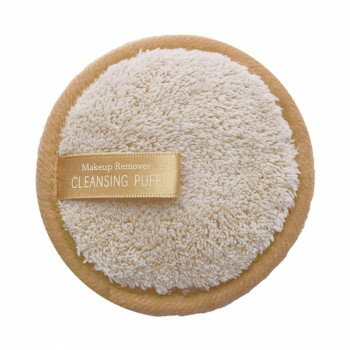 メイクアップリムーバー クレンジングパフ ベージュ ジップケース付 12個セット ISP-CP01B ...