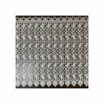 Other - ゾエ カフェカーテン バラ柄総レース 60×125cm 白 544-63【メーカー直送：代金引換不可：同梱不可】【北海道・沖縄・離島は配達不可】