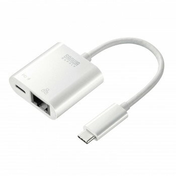 サンワサプライ USB3.2 TypeC-LAN 変換アダプタ PD対応・ブラック USB-CVLA ...