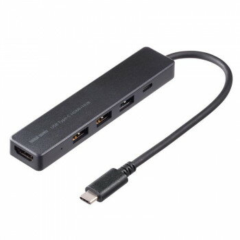 Rakuten - サンワサプライ HDMIポート付 USB Type-Cハブ USB-5TCH15BK【メーカー直送：代金引換不可：同梱不可】【北海道・沖縄・離島は配達不可】