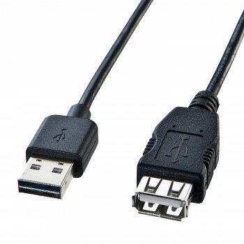 Rakuten - サンワサプライ 両面挿せるUSB延長ケーブル A-Aメス 2m ブラック KU-REN2【メーカー直送：代金引換不可：同梱不可】【北海道・沖縄・離島は配達不可】