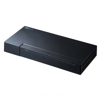 サンワサプライ ギガビット対応 スイッチングハブ 24ポート マグネット付き LAN-GIGAP2402BK【メーカー直送：代金引換不可：同梱不可】【北海道・沖縄・離島は配達不可】