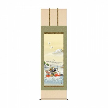 掛軸 - 掛軸 石田芳園波上武者 54.5×190cm KZ2F2-077【メーカー直送：代金引換不可：同梱不可】【北海道・沖縄・離島は配達不可】