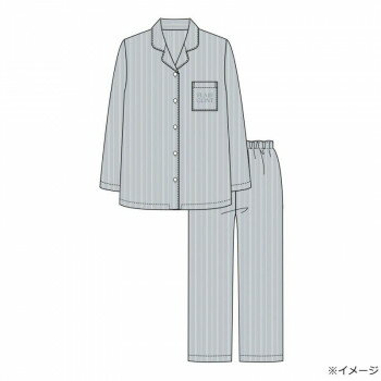 Cotton - ギャルソンヌ　レディスパジャマ　Candy Closet　ブロード　ストライプシャツ　サックス　261046　Mサイズ【メーカー直送：代金引換不可：同梱不可】【北海道・沖縄・離島は配達不可】