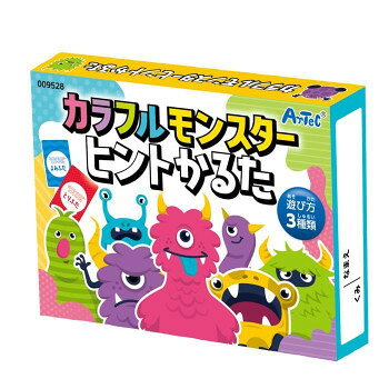 ※パッケージ、デザイン等は予告なく変更される場合があります。※画像はイメージです。商品タイトルと一致しない場合があります。ヒントかるた、絵合わせ、めくりかるたの3種類の方法で遊べるかるたです。1.ヒントかるた(色や形などのヒントをもとにモンスターを探してゲットするゲーム)2.絵合わせ(裏向きにしたカードの中から2枚めくって同じモンスターを探すゲーム)3.めくりかるた(山札からめくったカードと同じモンスターのカードを探して札を取るゲーム)45体のカラフルなモンスターが登場するかわいいカードゲームです。サイズカード:57×87mm個装サイズ：2×12×9cm重量個装重量：162g素材・材質紙セット内容取り札×45、読み札×45、予備×4、説明カード×6生産国中国広告文責:株式会社ホームセンターセブンTEL:0978-33-2811※パッケージ、デザイン等は予告なく変更される場合があります。※画像はイメージです。商品タイトルと一致しない場合があります。fk094igrjs