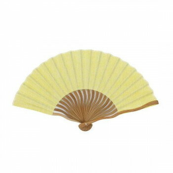 Rakuten - 大西賢製販 Ripple 波骨ダンガリー風綿麻扇子 21cm イエロー S19-NMA03【メーカー直送：代金引換不可：同梱不可】【北海道・沖縄・離島は配達不可】