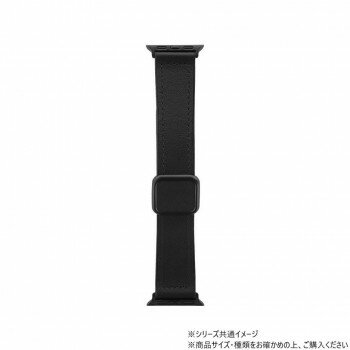 Rakuten - Apple Watch バンド CORVIN 裏面ラバーマグネットレザーバンド ブラック LN-AW41B43BK【メーカー直送：代金引換不可：同梱不可】【北海道・沖縄・離島は配達不可】