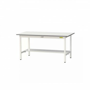 Rakuten - 山金工業(YamaTec) SUP-1575T-WW ワークテーブル150シリーズ 固定式 (H740mm) 1500×750mm (半面棚板付)【メーカー直送：代金引換不可：同梱不可】【北海道・沖縄・離島は配達不可】